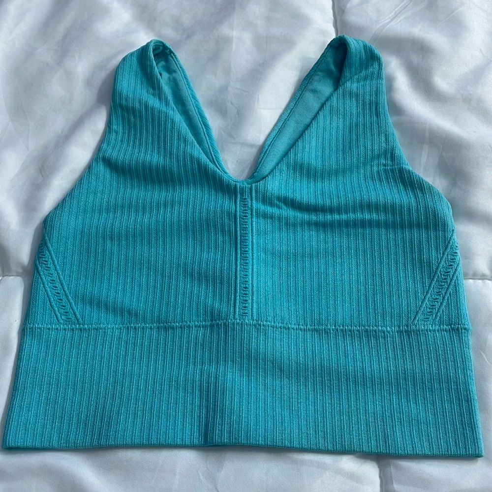 Teal all in motion sports bra